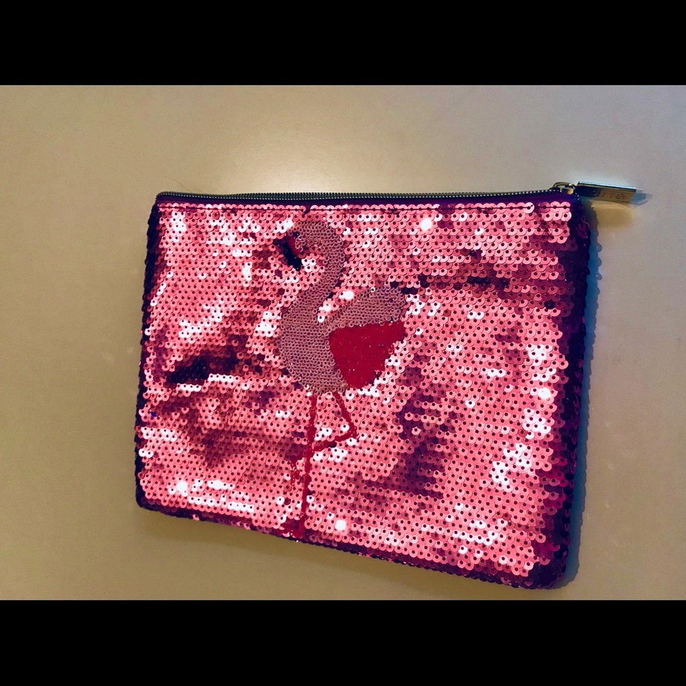 Fun, funky flamingo makeup bag